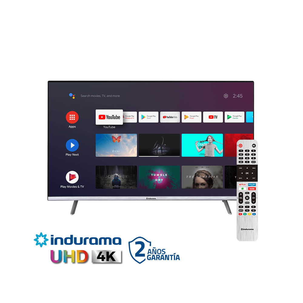 Televisor Indurama LED 50″ Pulgadas Android UHD 4K Control de Voz