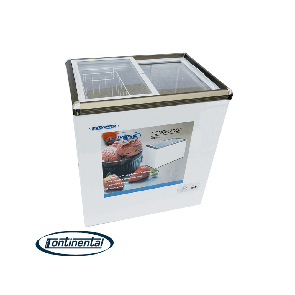 Congelador Horizontal Continental 210 Litros Con Puerta de Vidrio Corredizo SD-210Q