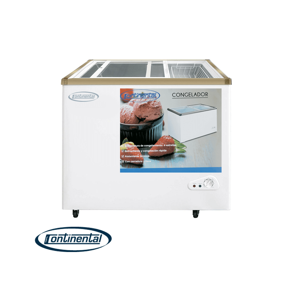 Congelador Horizontal Continental 242 Litros Con Puerta de Vidrio Corredizo SD-268Q