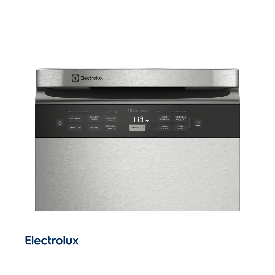 Lavavajillas Electrolux con Higienizador Libre Instalación 10 Servicios Acero Inox EHFE10T7MSBUS