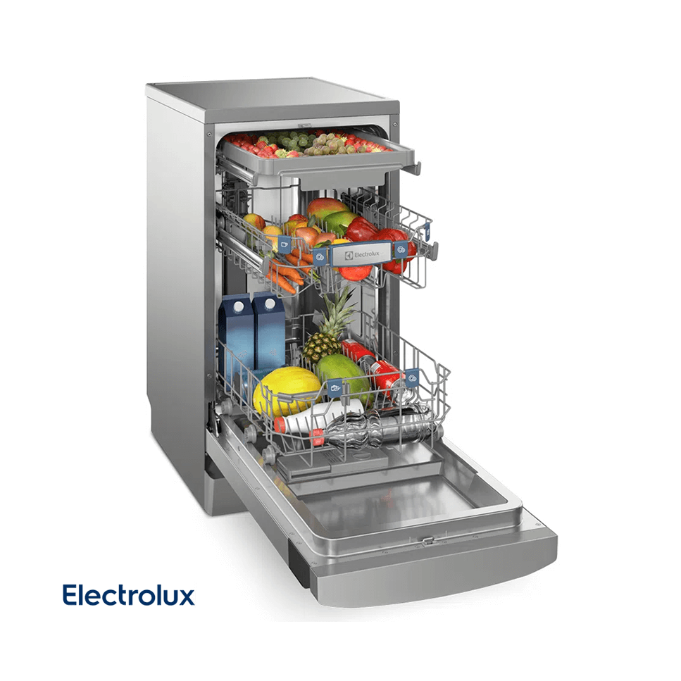 Lavavajillas Electrolux con Higienizador Libre Instalación 10 Servicios Acero Inox EHFE10T7MSBUS