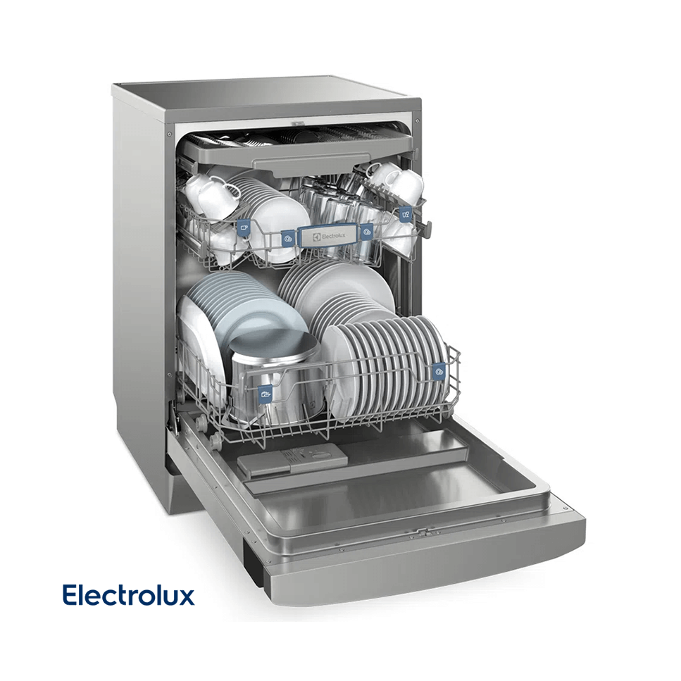 Lavavajillas Electrolux con Higienizador Libre Instalación 14 Servicios Acero Inox EHFE14T7MSBUS