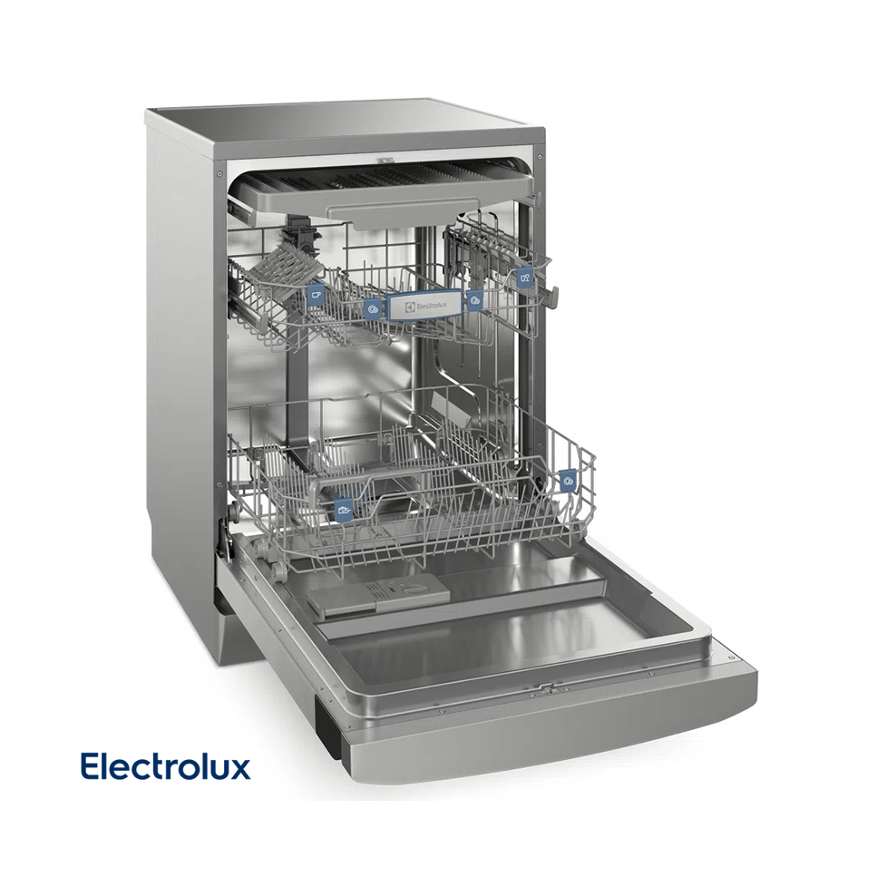 Lavavajillas Electrolux con Higienizador Libre Instalación 14 Servicios Acero Inox EHFE14T7MSBUS