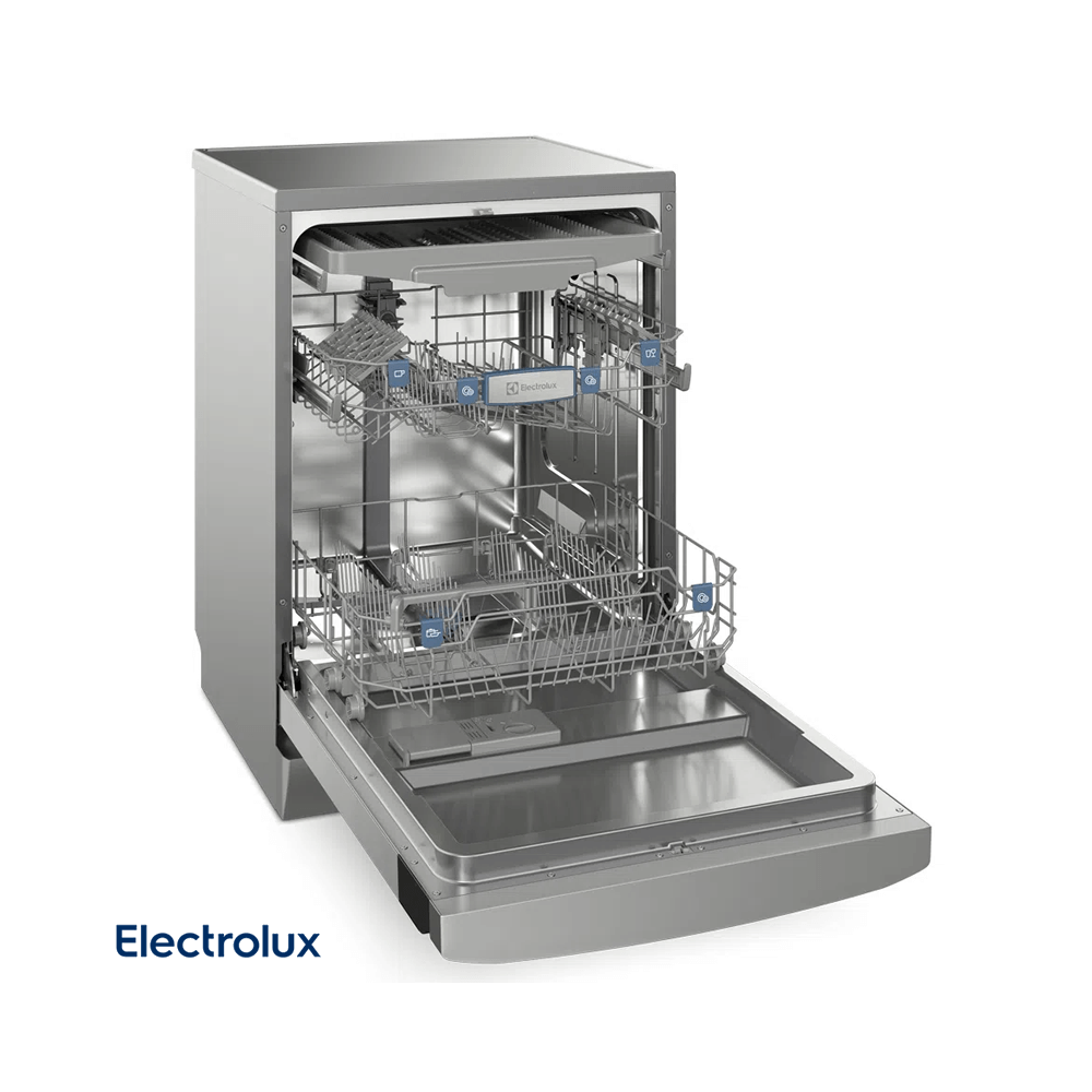 Lavavajillas Electrolux con Higienizador Libre Instalación 14 Servicios Acero Inox EHFE14T7MSBUS