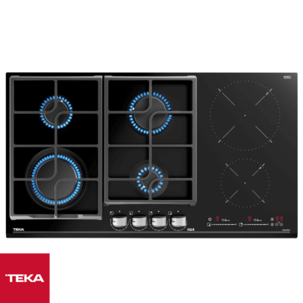 Encimera Empotrable Mixta TEKA de 90cm 4 Zonas de Inducción + 1 de Gas JZC 95314 ABB