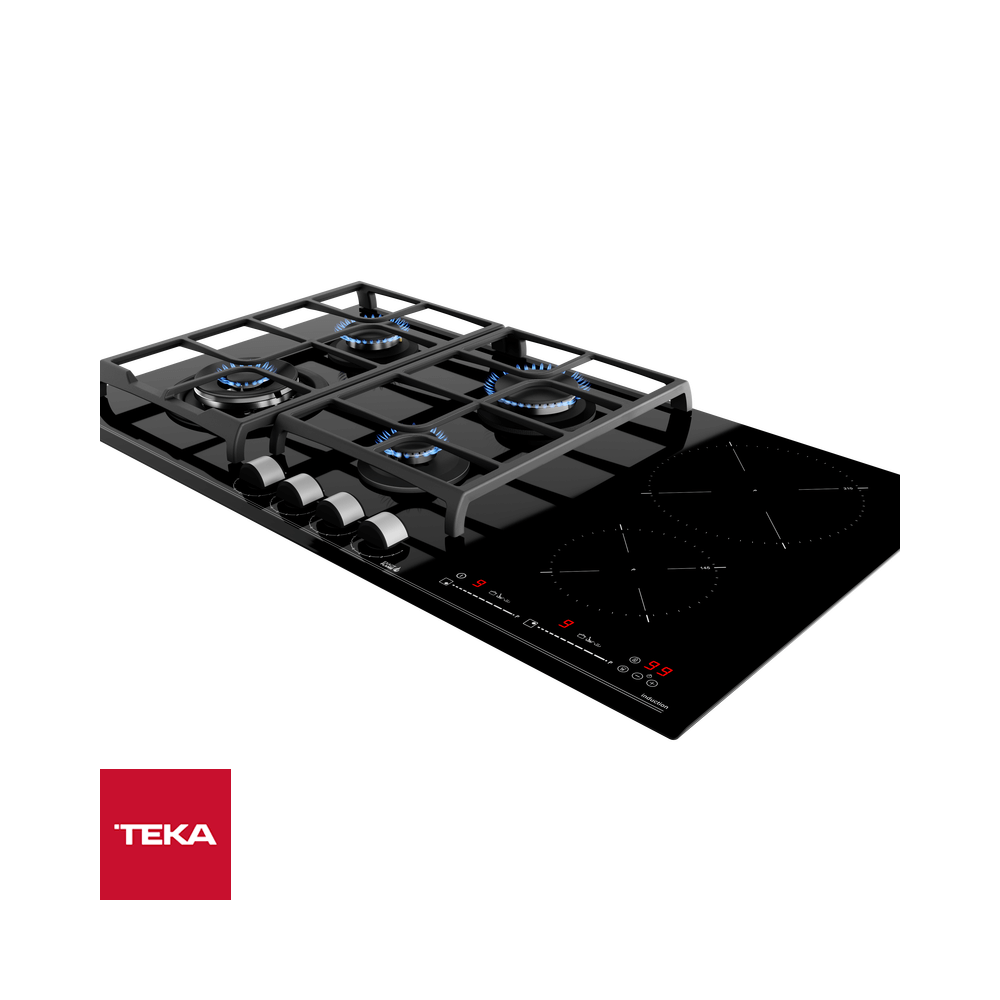 Encimera Empotrable Mixta TEKA de 90cm 4 Zonas de Gas + 2 de Inducción JZC 96342 ABB