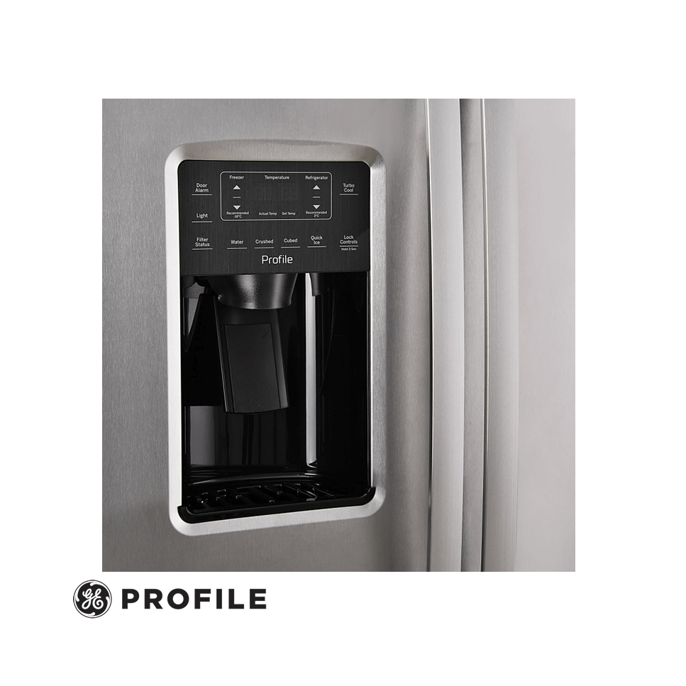 Refrigeradora General Electric Profile 615 Litros Acero Inox Side by Side PQL22LEKFSS