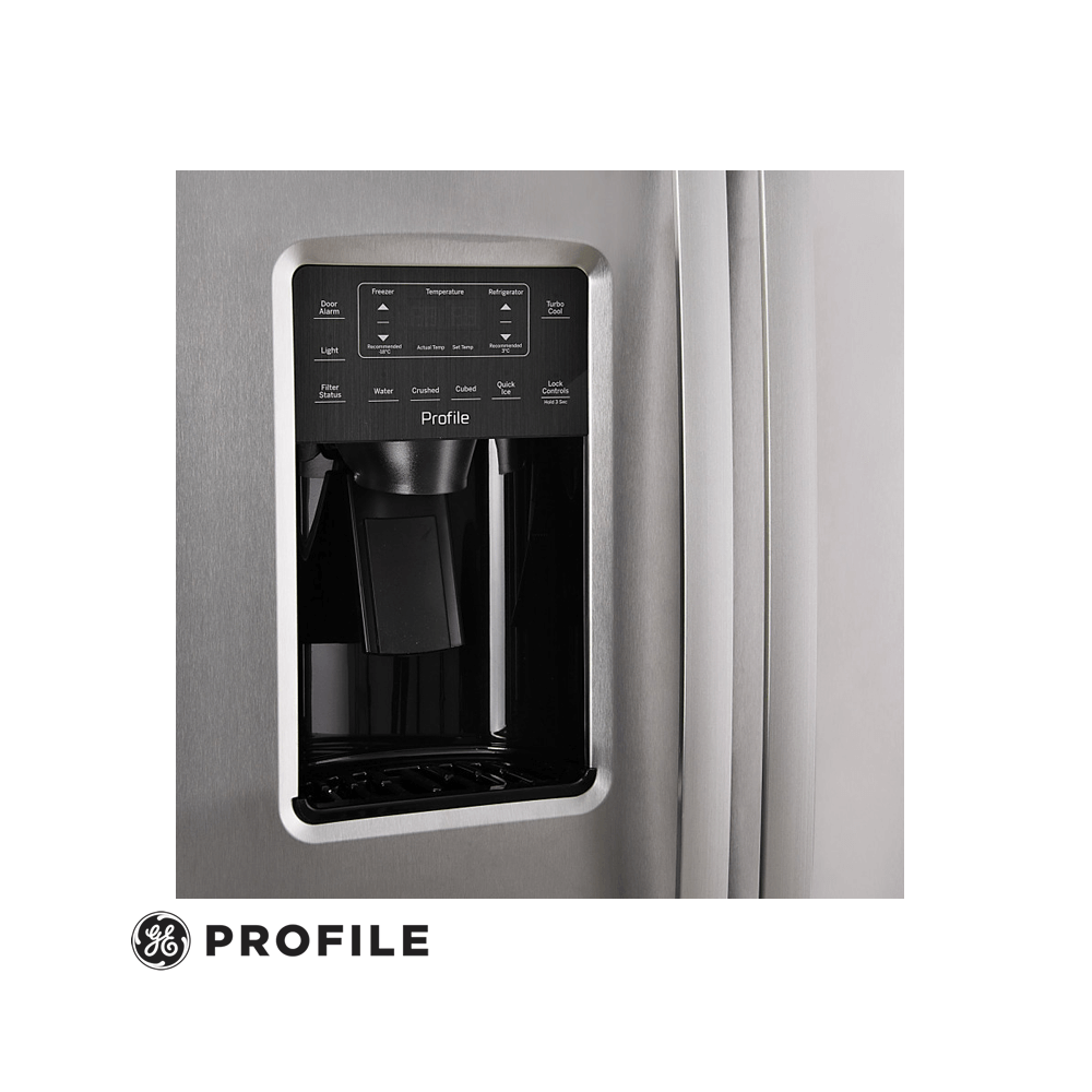 Refrigeradora General Electric Profile 615 Litros Acero Inox Side by Side PQL22LEKFSS