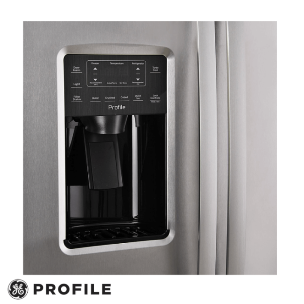 Refrigeradora General Electric Profile 615 Litros Acero Inox Side by Side PQL22LEKFSS