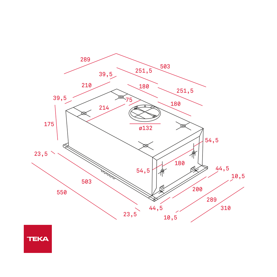 Extractor de Olores Canopio Teka Oculto 55 cm Acero Inoxidable GFH 55 INOX