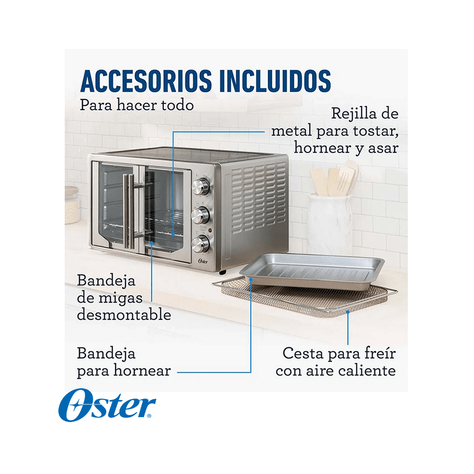 Horno Freidora de Aire Oster 42 Litros Puertas Francesas
