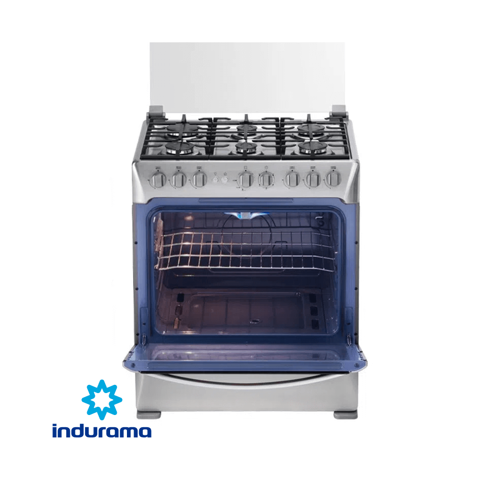 Cocina a Gas Indurama 6 Quemadores Acero Inoxidable Con Grill GALICIA ZAFIRO