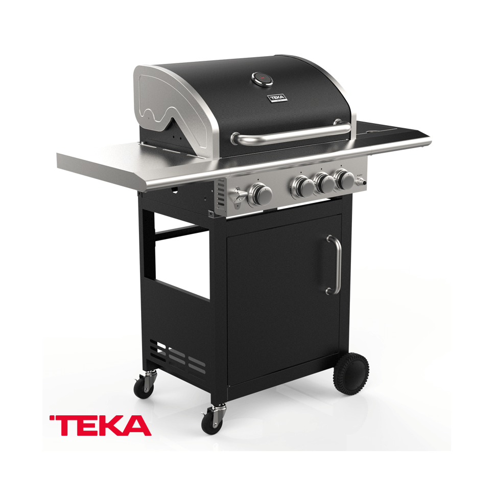 Parrilla Asadora de Gas Teka 3 Quemadores + 1 Auxiliar BBQ 3100 G