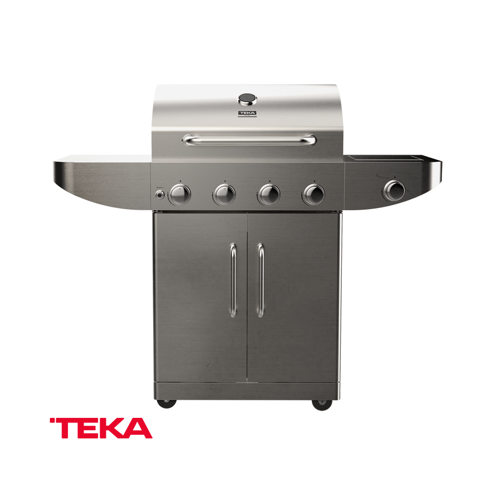 Parrilla Asadora de Gas Teka 4 Quemadores + 1 Auxiliar BBQ 4100 G