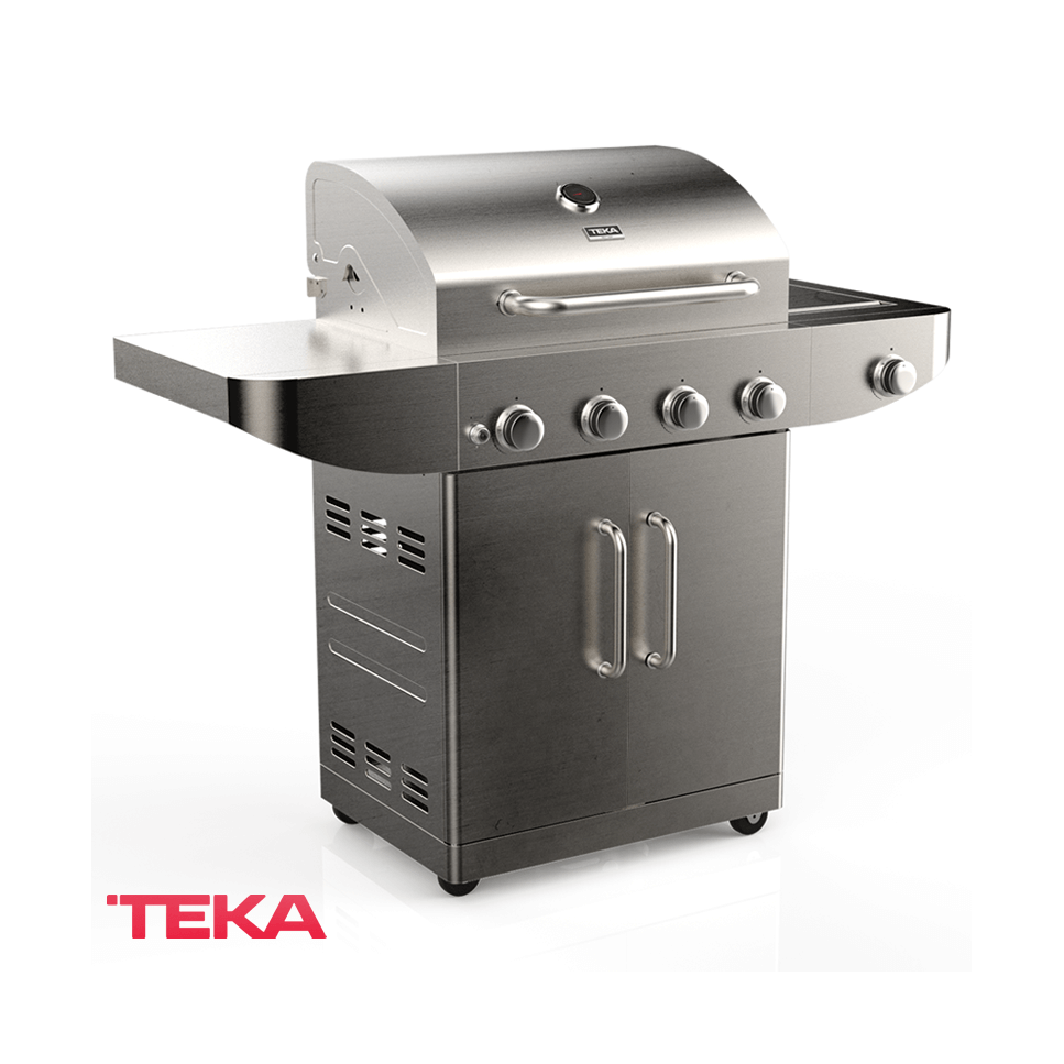 Parrilla Asadora de Gas Teka 4 Quemadores + 1 Auxiliar BBQ 4100 G