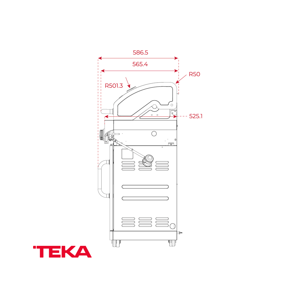 Parrilla Asadora de Gas Teka 4 Quemadores + 1 Auxiliar BBQ 4100 G