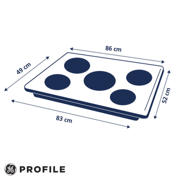 Encimera de Inducción General Electric Profile 5 Zonas 86cm 9000 Watts PGP95IV0