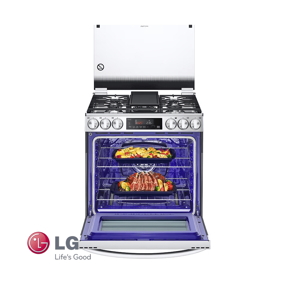 Cocina a Gas LG 5 Quemadores Acero Inoxidable Panel Touch con Grill LRGL5845S