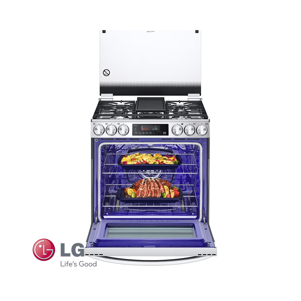Cocina a Gas LG 5 Quemadores Acero Inoxidable Panel Touch con Grill LRGL5845S