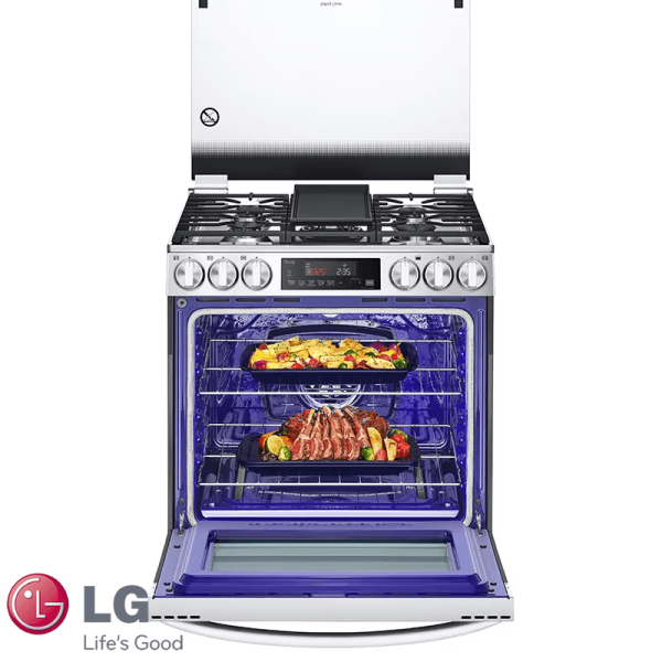 Cocina a Gas LG 5 Quemadores Acero Inoxidable Panel Touch con Grill LRGL5845S