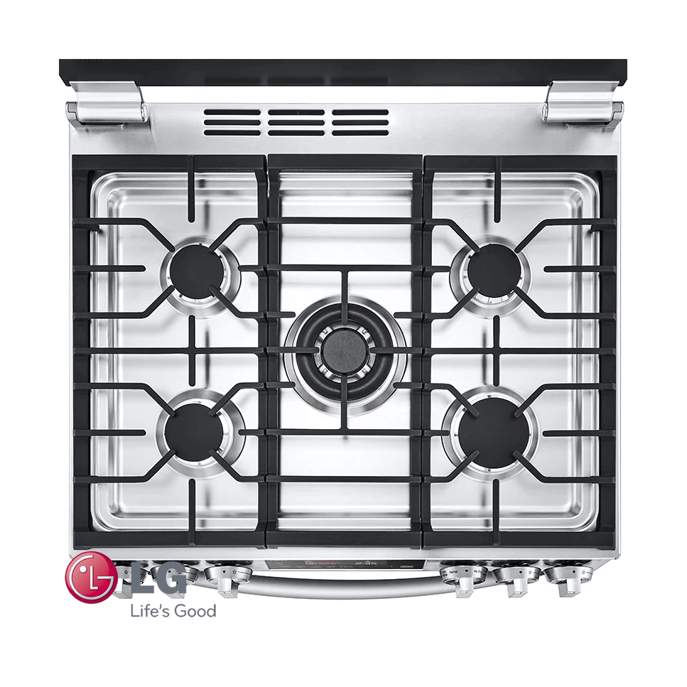 Cocina a Gas LG 5 Quemadores Acero Inoxidable Panel Touch con Grill LRGL5845S
