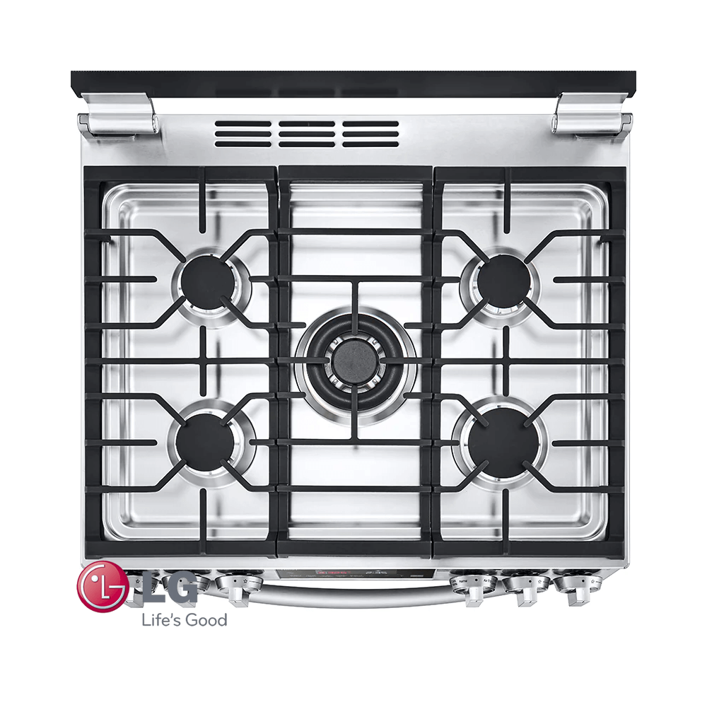 Cocina a Gas LG 5 Quemadores Acero Inoxidable Panel Touch con Grill LRGL5845S
