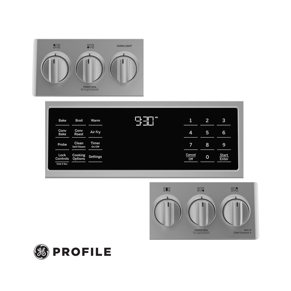 Cocina a Gas GE Profile 5 Quemadores Acero Inox Touch con Convección – Grill - Air Fryer PGS930YPFS