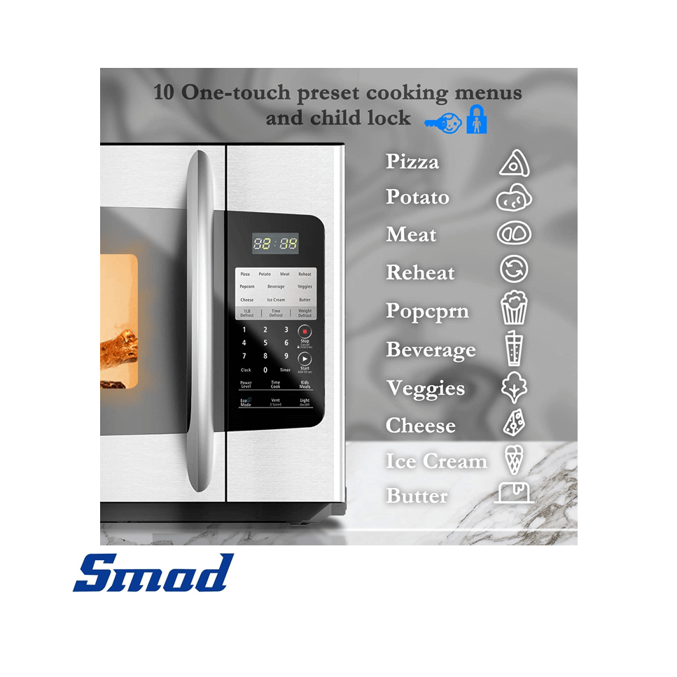 Microondas Empotrable SMAD con Extractor de Olores de 54 Litros – 76 cm DMO100