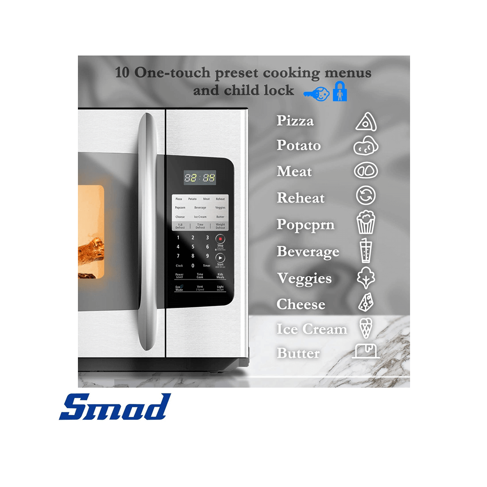 Microondas Empotrable SMAD con Extractor de Olores de 54 Litros – 76 cm DMO100