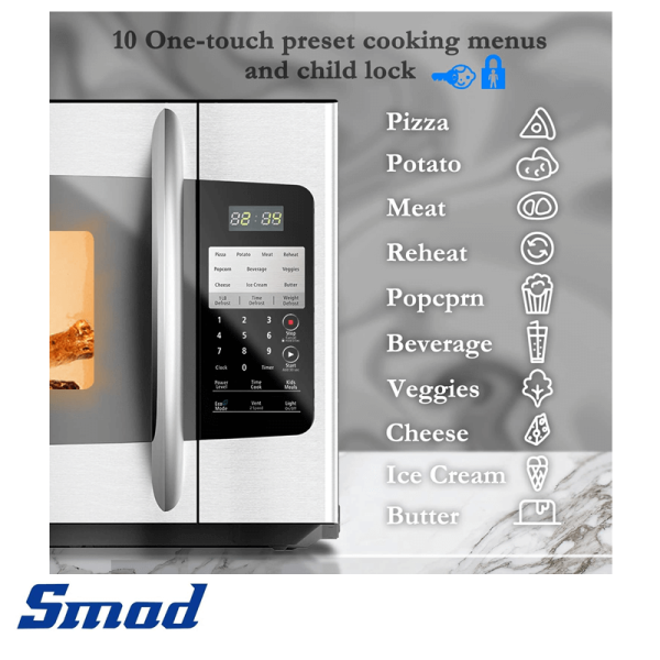 Microondas Empotrable SMAD con Extractor de Olores de 54 Litros – 76 cm DMO100
