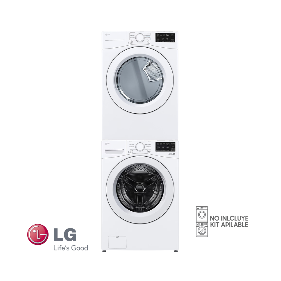 Combo Lavadora + Secadora Eléctrica LG 25 Kgs – 55 Lbs Inverter