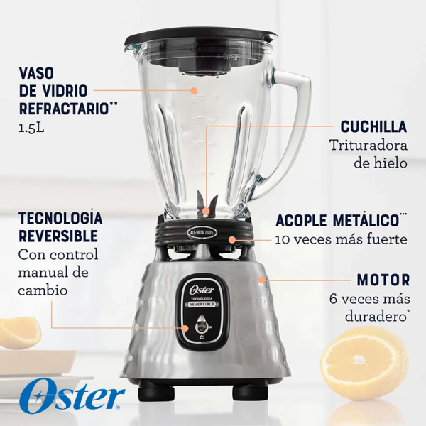 Licuadora OSTER Reversible 1000W de 1 Velocidad BLSTBESTE