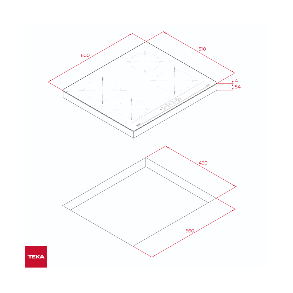 Encimera de Inducción TEKA 4 Puestos 60cm 7200W IBC 64000