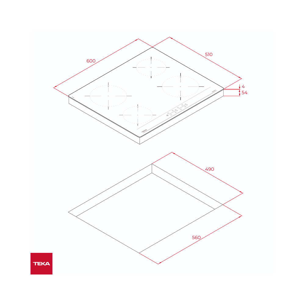 Encimera de Inducción TEKA 4 Puestos 60cm 7200W IBC 64000