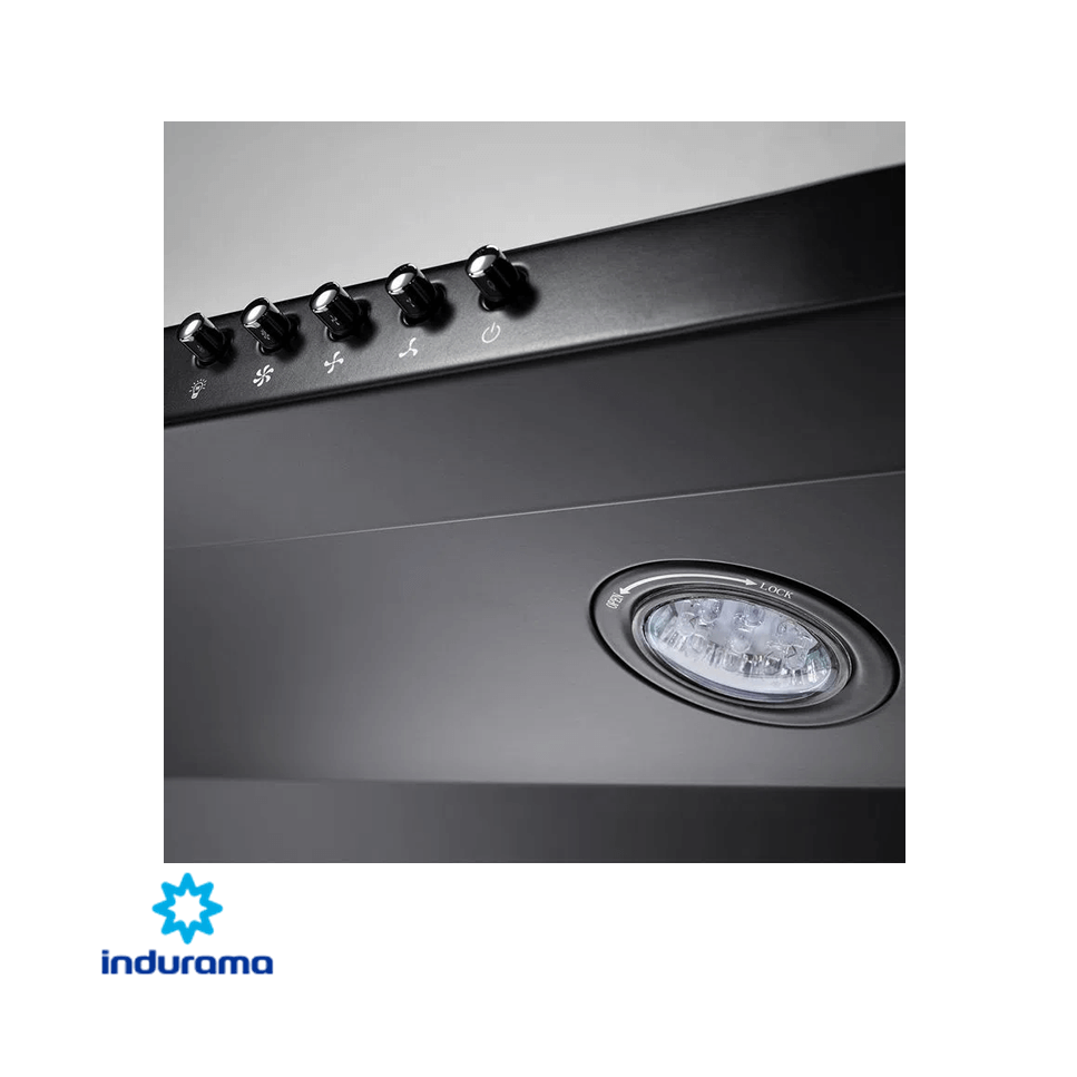 Campana Extractor de Olores Indurama 60 cm Lineal Acero Negro CEI-60NE