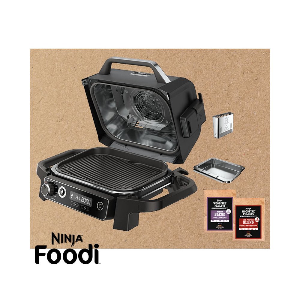Parrilla Ahumadora Ninja Woodfire 7 en 1 Para Exteriores OG701