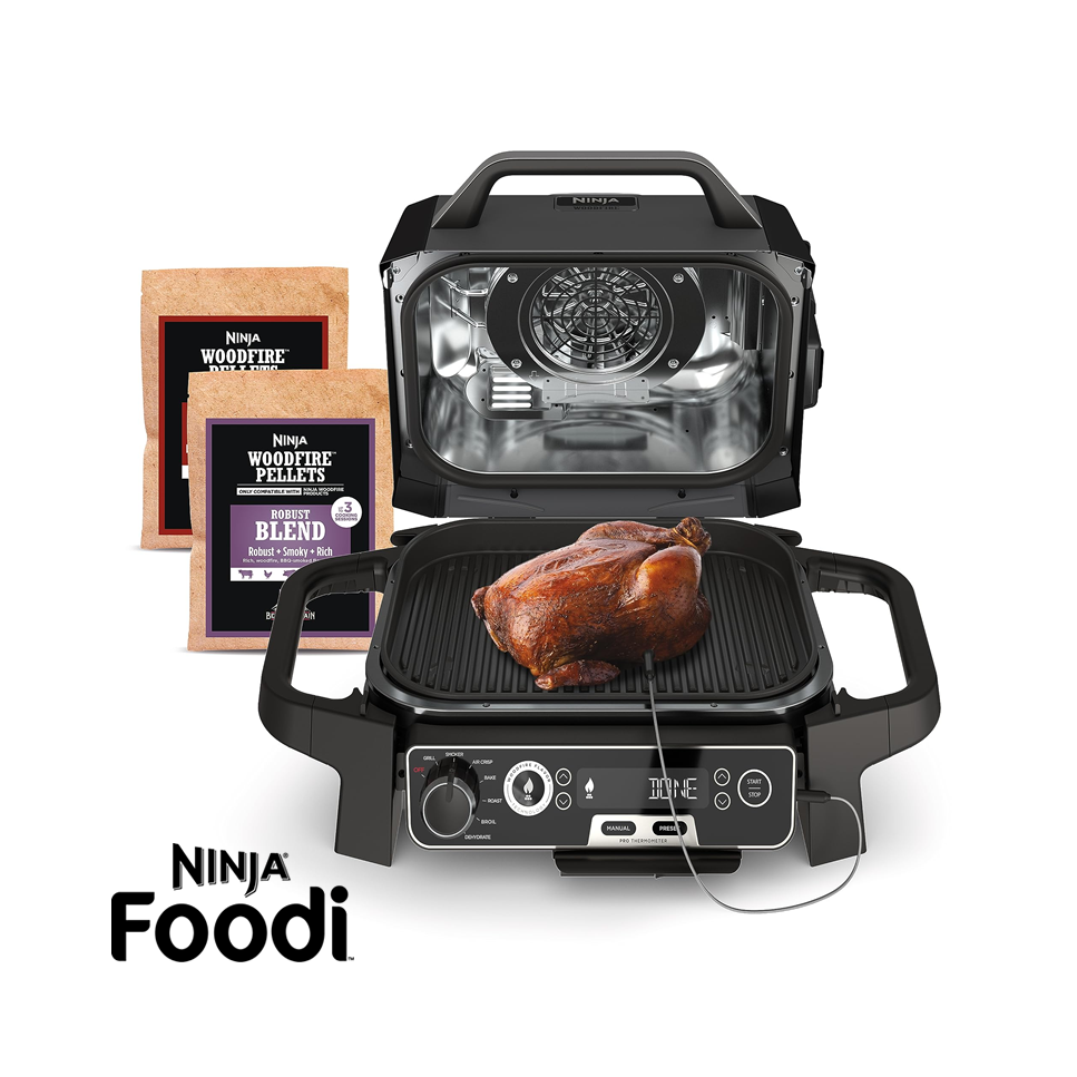 Parrilla Ahumadora Ninja Woodfire 7 en 1 Para Exteriores OG751