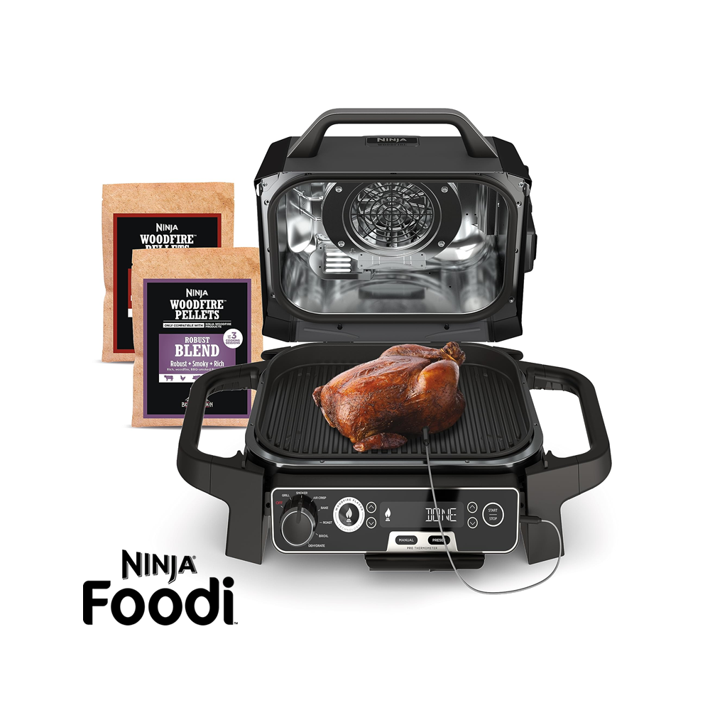 Parrilla Ahumadora Ninja Woodfire 7 en 1 Para Exteriores OG751