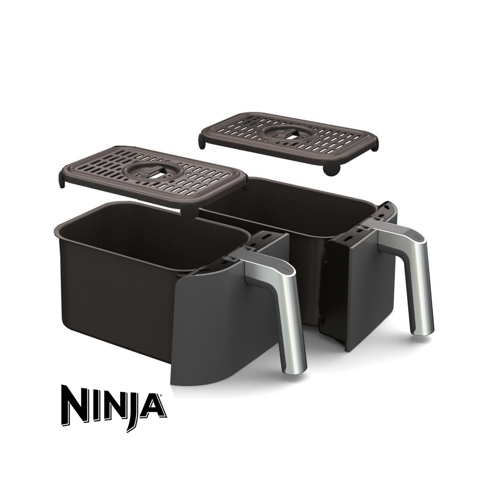 2 Freidora de aire doble Ninja, cesta de secadora de aire doble