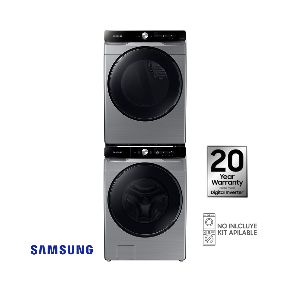 Combo Lavadora + Secadora Eléctrica Samsung 22 Kgs – 48 Lbs Inverter