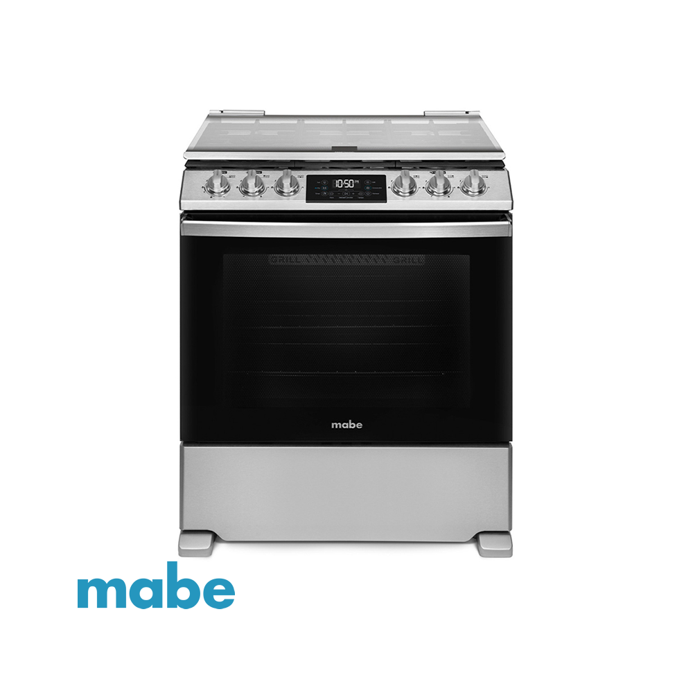 Cocina a Gas MABE 6 Quemadores Acero Inoxidable Panel Touch con Grill - Air Fryer EMH7614DATMSS0B