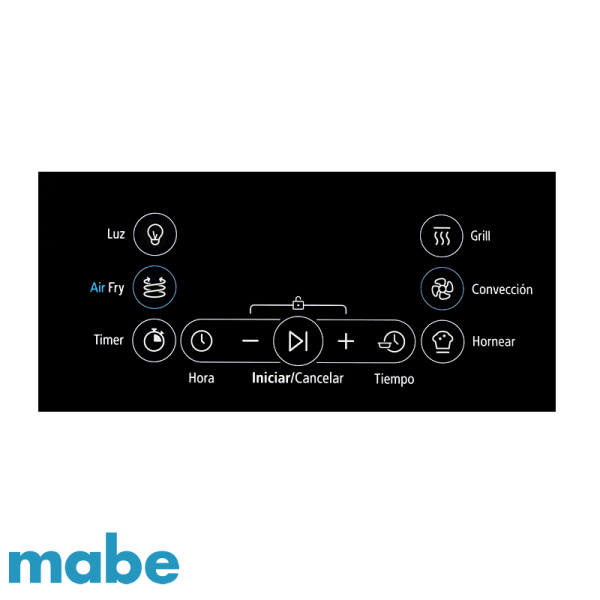 Cocina a Gas MABE 6 Quemadores Acero Inoxidable Panel Touch con Grill - Air Fryer EMH7614DATMSS0B