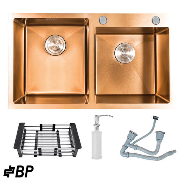 Fregadero TEKA Bajo Mesón De 2 Pozos STONE 90 B-TG 2B