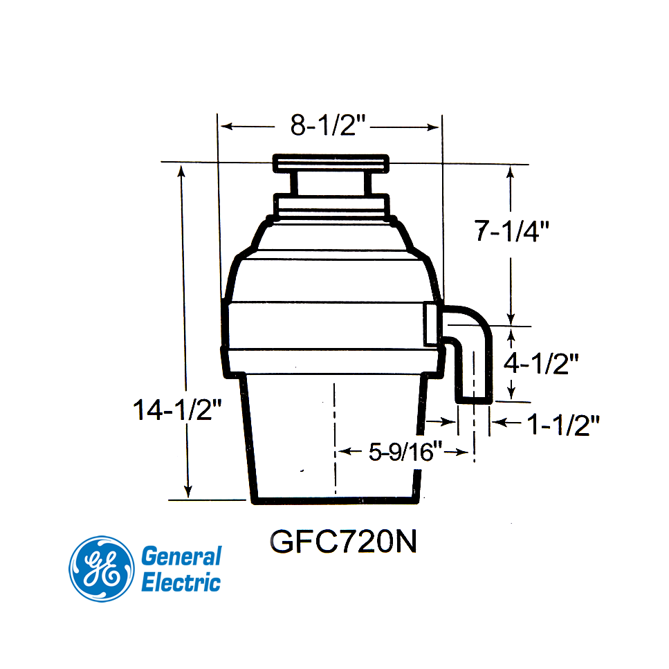Triturador de Alimentos General Electric de 3/4 HP - Almacenamiento de 900 ml GFC720N