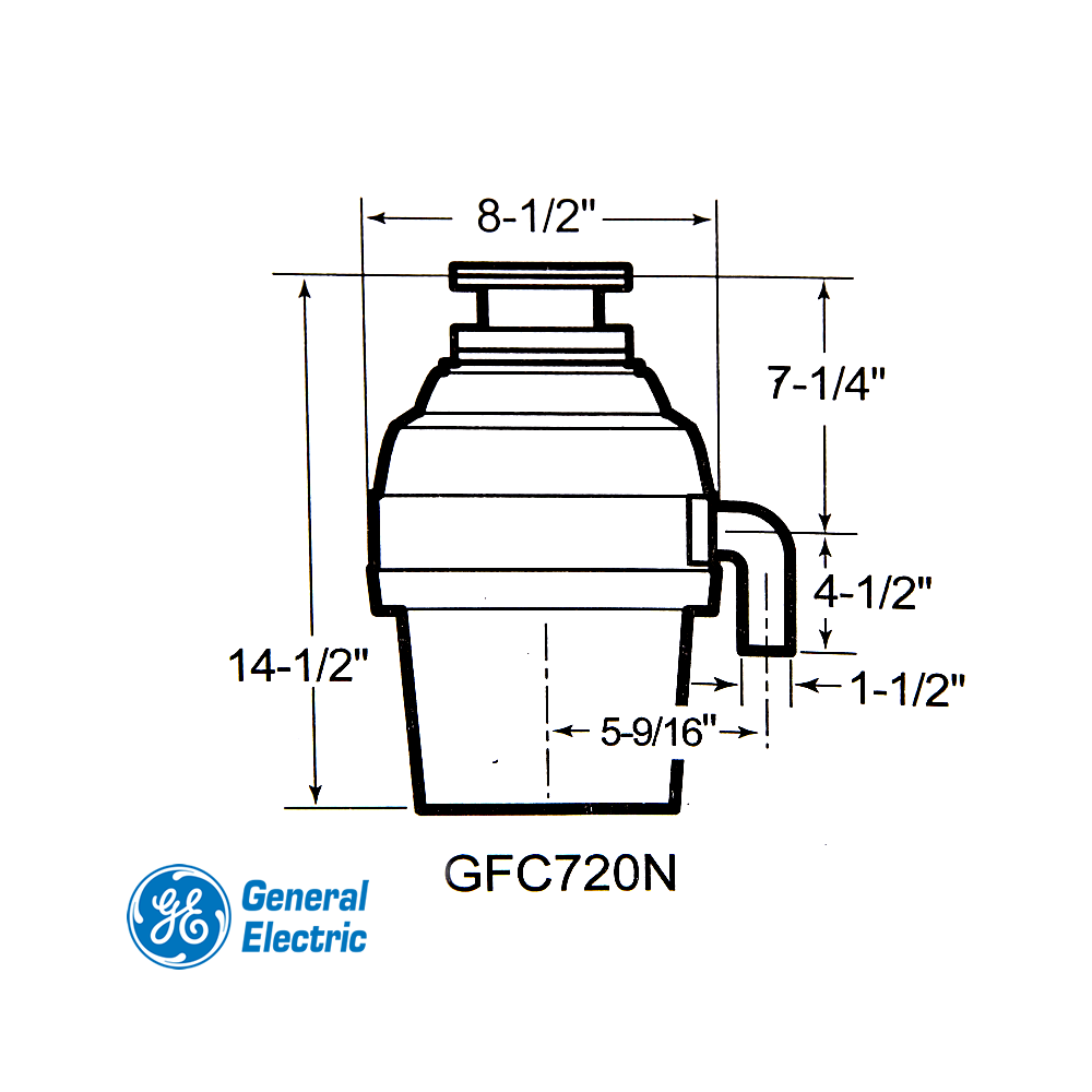 Triturador de Alimentos General Electric de 3/4 HP - Almacenamiento de 900 ml GFC720N