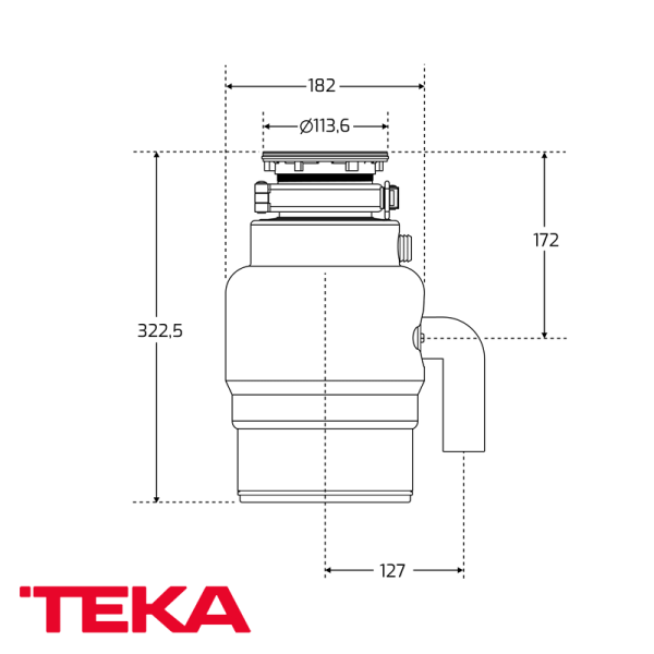 Triturador de Alimentos TEKA de 3/4 HP - Almacenamiento de 840 ml TR 710.1