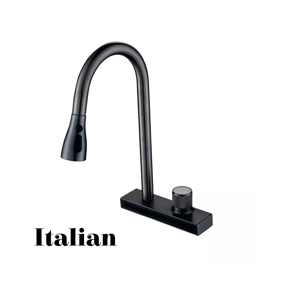 Grifo de Cocina ITALIAN Flexible Acero Inoxidable con Cascada 31013-GM
