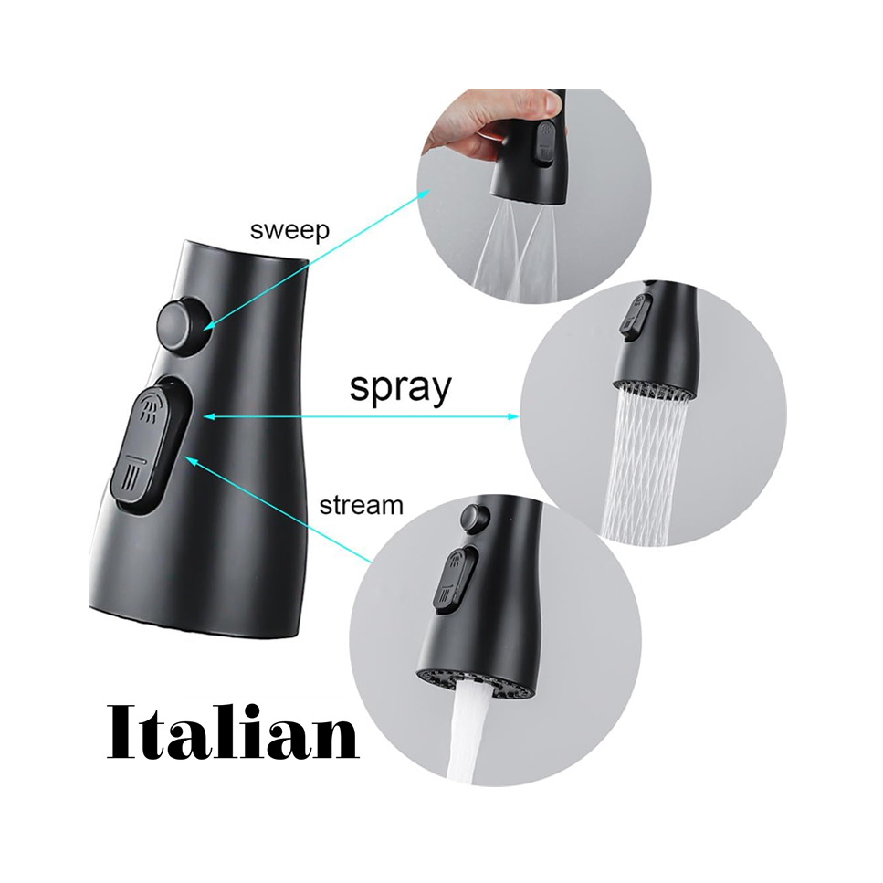 Grifo de Cocina ITALIAN Flexible Acero Inoxidable con Cascada 31013-GM