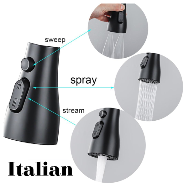 Grifo de Cocina ITALIAN Flexible Acero Inoxidable con Cascada 31013-GM