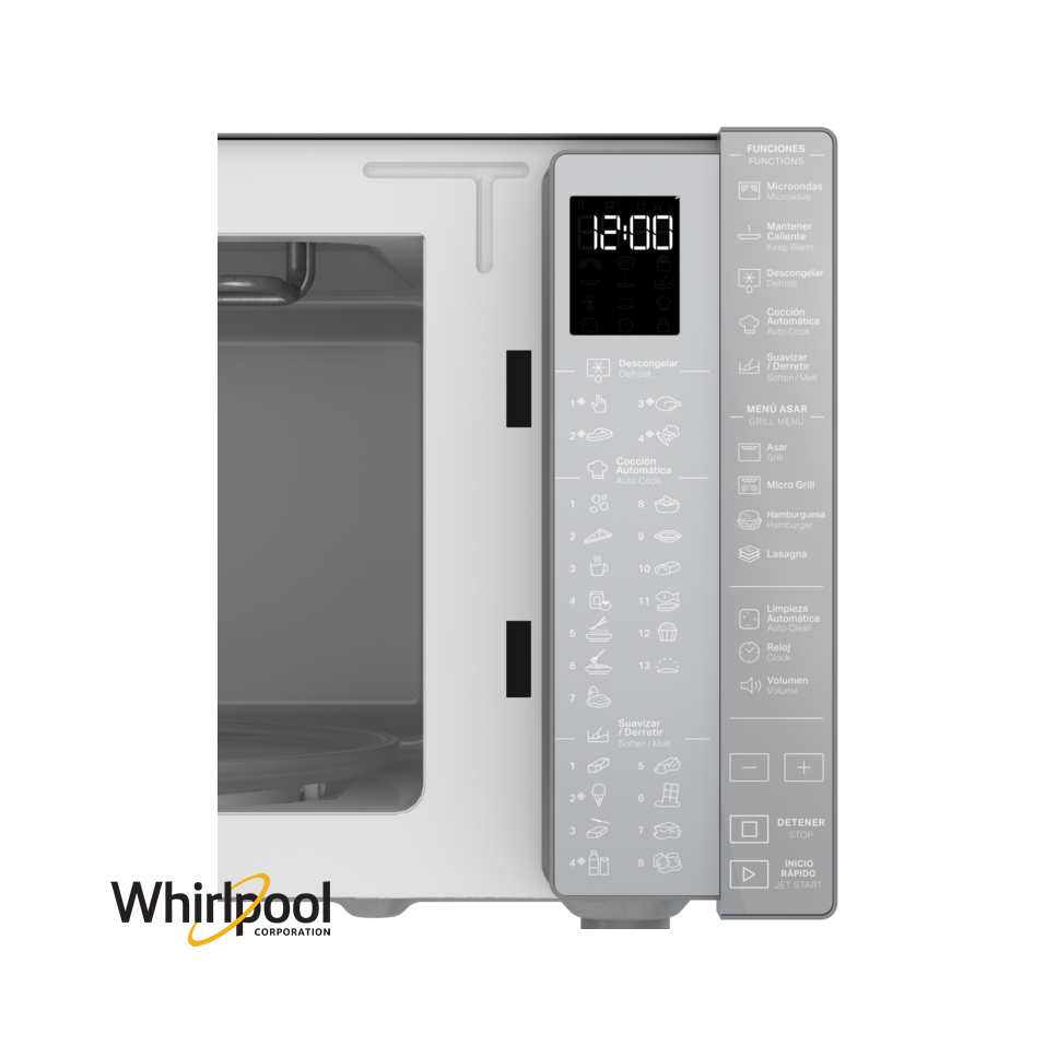 Microondas Whirlpool Grill 30 litros 900W Panel Touch WM2811D